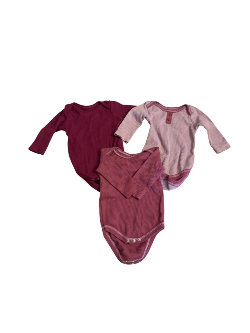 Baby Gear Baby Girl 0-3M Waffle Knit Bodysuit Bundle | Long Sleeve Infant Ones